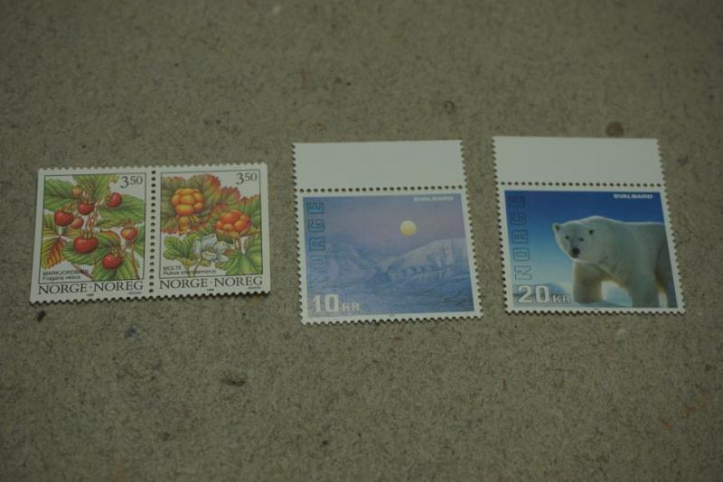 4 frimärken Norge 1996 - 20:- + 10:- + 2 st. x 3,50:-