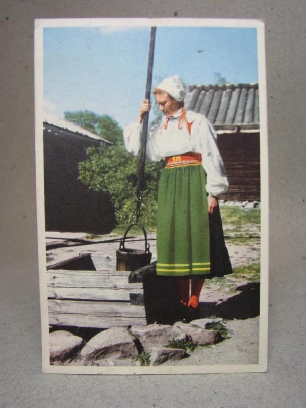Folkdräkt Nationaldräkt från 1961 Dalarna Äldre skrivit vykort