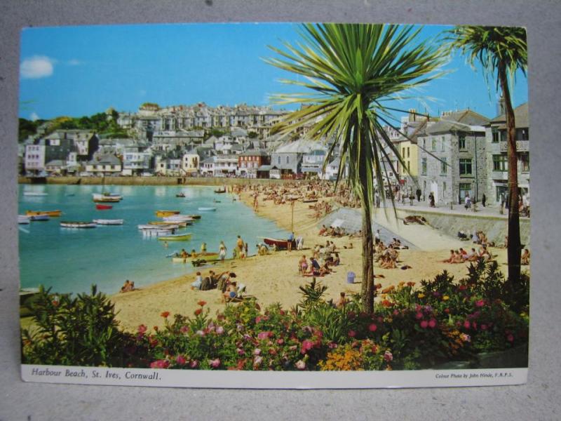 Folkliv Bad St Ives Cornwall Oskrivet äldre vykort