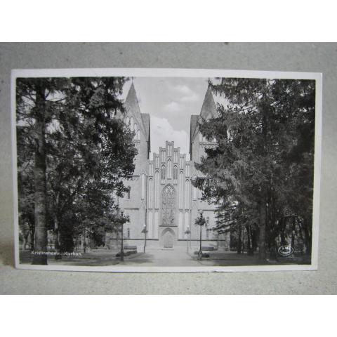 Kristinehamn Kyrkan 1938 Värmland skrivet gammalt vykort