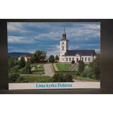 Vy Lima  kyrka äldre vykort Västerås Stift