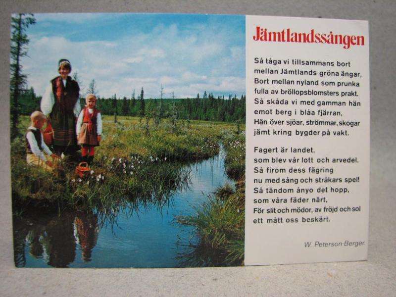 Folkliv och Jämtlandssången 1982 Jämtland skrivet äldre vykort