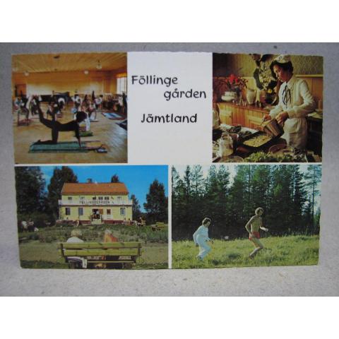 Folkliv och vyer från Föllingegården Jämtland skrivet äldre vykort