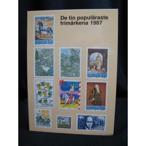 De 10 populäraste frimärkena 1987