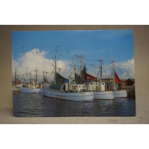 Fiskeflottan Hvide Sandö Danmark skrivet äldre vykort