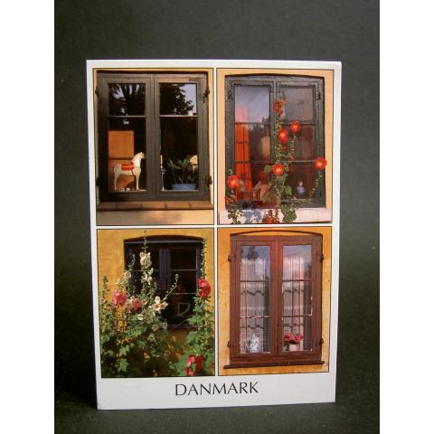 Vykort Danmark Danska fönster Flerbildskort