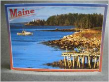 Vykort USA Maine med en båt