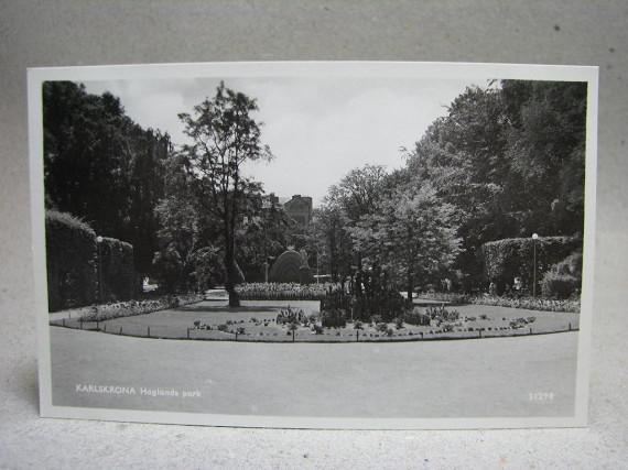 Gammalt vykort Pressbyrån Hoglands Park 1957 Karlskrona Blekinge