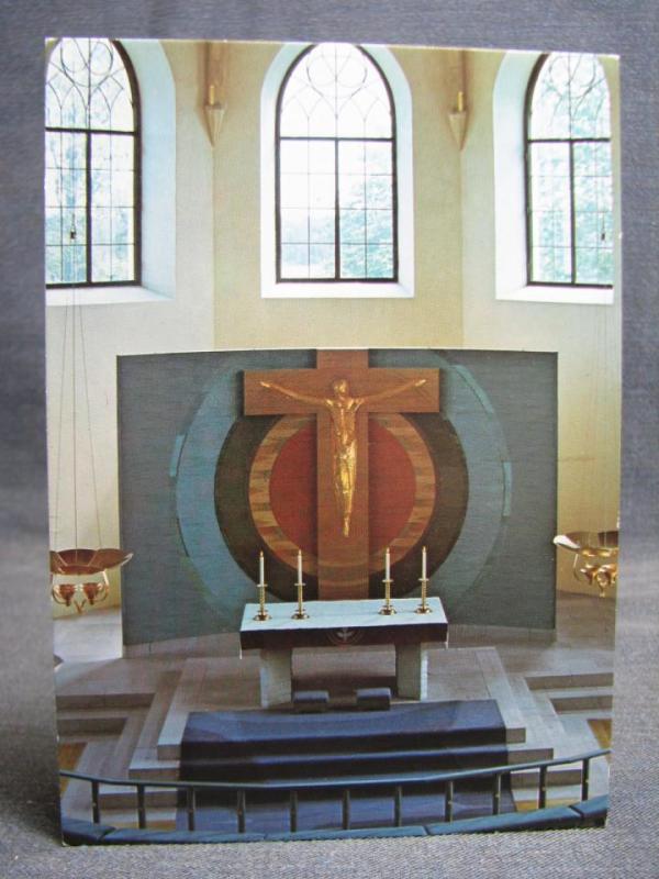 Vykort Brunskogs kyrka interiör 1976