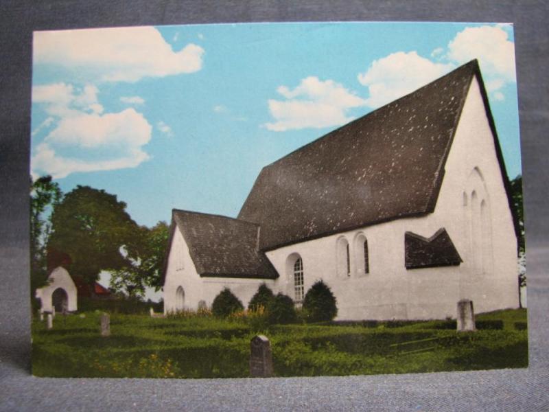 Vykort oskrivet Härkeberga kyrka
