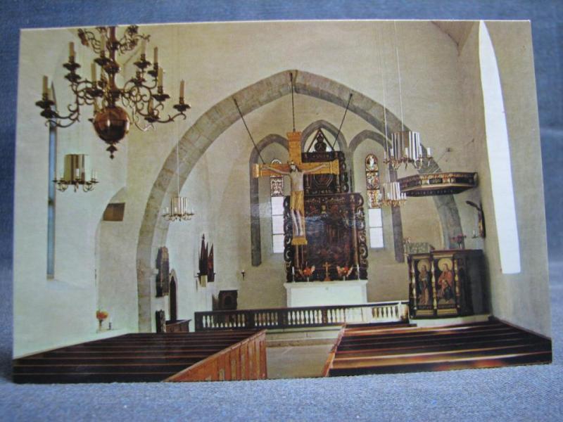Vykort oskrivet Alskogs kyrka Gotland