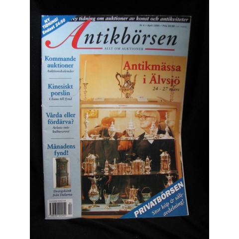 Antikbörsen Nr. 4 April 1996 / Vårsalongen, vermeer, m.m.