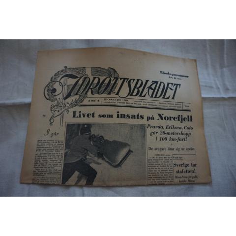 Idrottsbladet  1952 nr  18  - Sporthändelser under 1950-tal - Bl.a om  Livet som insatts på Norefjäll .....