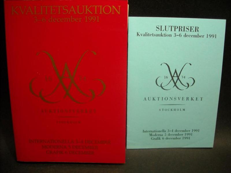 Auktionsverket Stockholm kvalitetsauktion - 3 till 6 december 1991