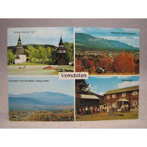 Folkliv samt vyer från Vemdalen 1980 Härjedalen skrivet äldre vykort