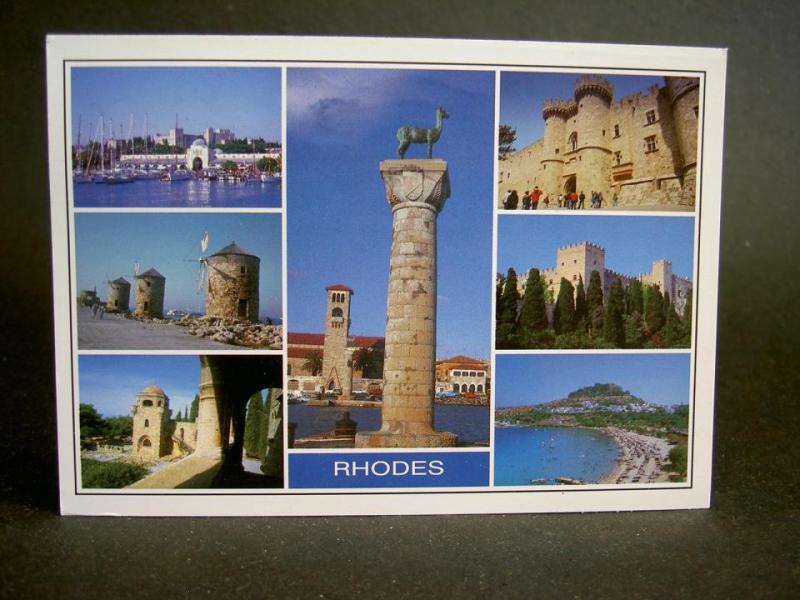 Vykort Grekland Rhodes Flerbildskort