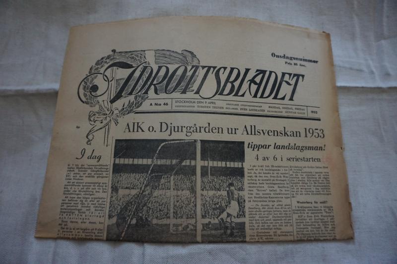Idrottsbladet  1952 nr  46  - Sporthändelser under 1950-tal - Bl.a om AIK o Djurgården ur allsvenskan 1953 .......