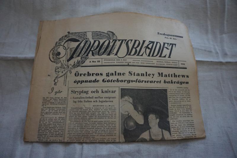 Idrottsbladet  1952 nr  53  - Sporthändelser under 1950-tal - Bl.a om Örebro galne Stanley Matthews  .......