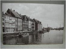 Antikt Brevkort Båtar Hotel Dania Nyhavn 61 Köpenhamn Danmark Skrivet