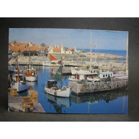 Vykort - Danmark - Bornholm med båtar