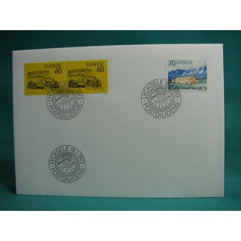 Postdiligensen 18/1 1973  - FDC med Fint stämplade frimärken