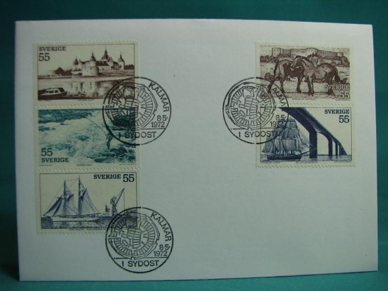 I Sydost 8/5 1972 - FDC med Fint stämplade frimärken