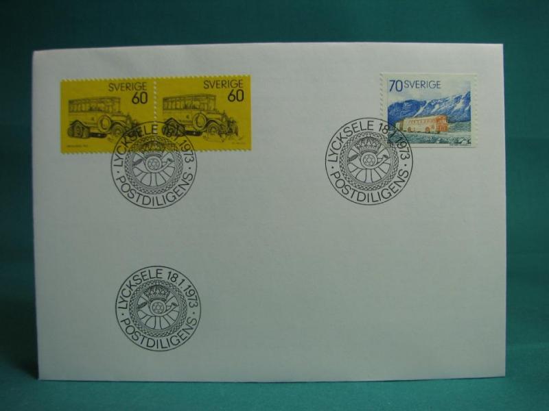 Postdiligensen 18/1 1973  - FDC med Fint stämplade frimärken