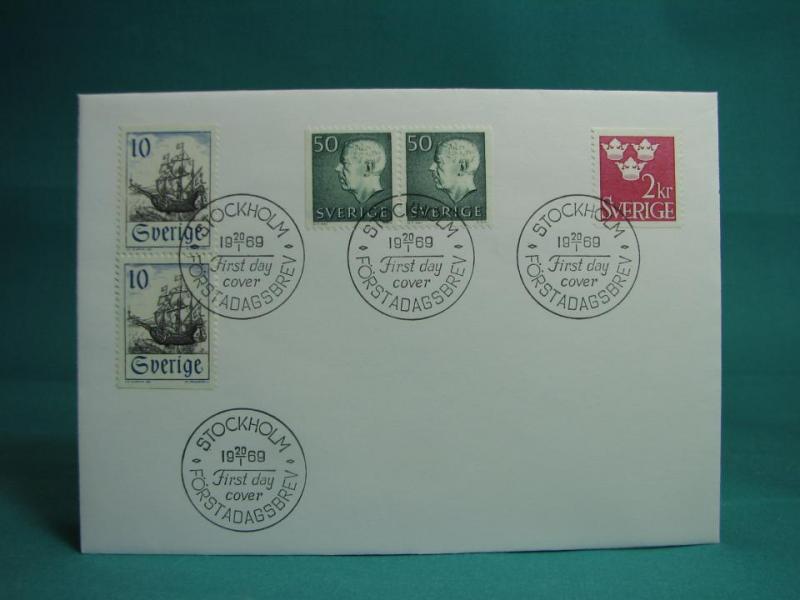 Posthistoria 20/1 1969 - FDC med Fint stämplade frimärken