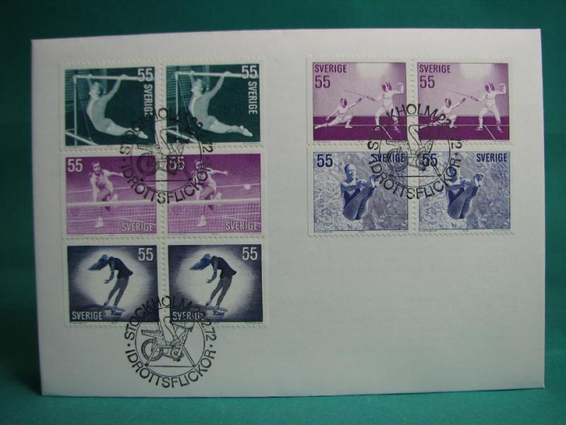 Idrottsflickor 23/2   1972 - FDC med Fint stämplade frimärken