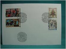 Allmogemålningar 12/11  1973  - FDC med Fint stämplade frimärken