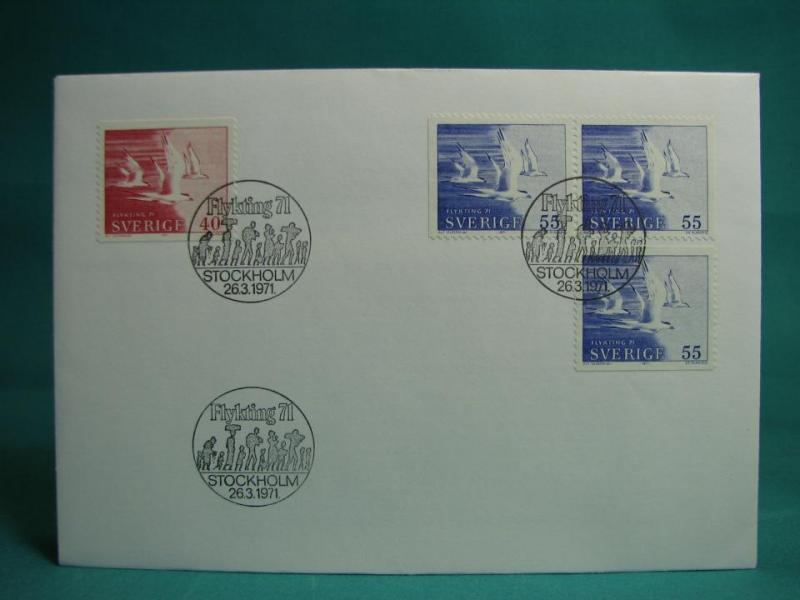 Flykting 71 26/3 1971 - FDC med Fint stämplade frimärken