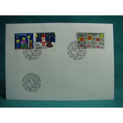 Nu är det jul igen  6/11 1972 - FDC med Fint stämplade frimärken