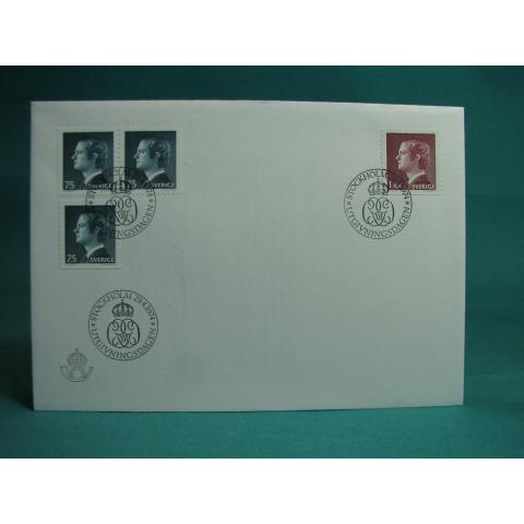 Carl XVI Gustaf  29/4  1974  - FDC med Fint stämplade frimärken