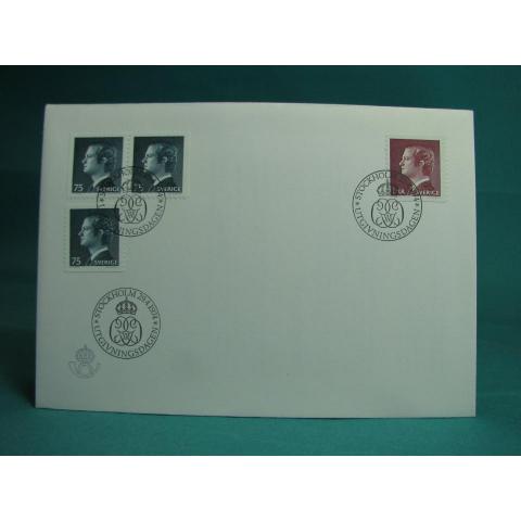 Carl XVI Gustaf  29/4  1974  - FDC med Fint stämplade frimärken