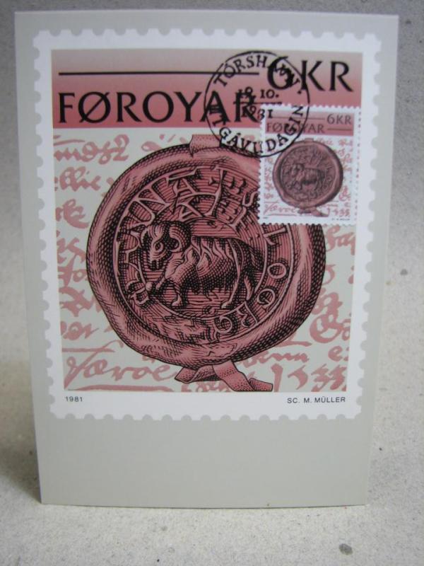 Färöarna 1981 Maximumkort nr: 4  / med stämplat frimärke 