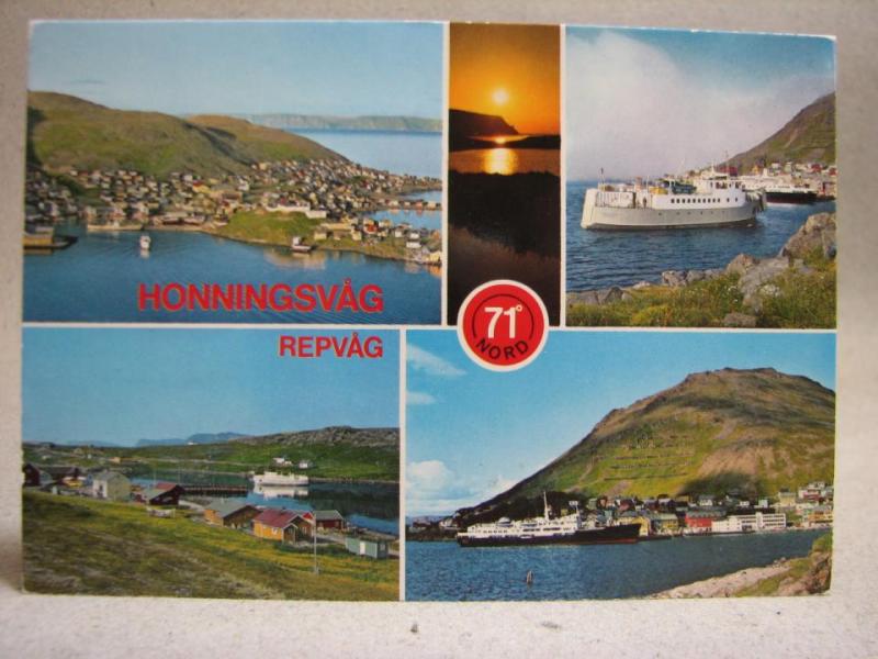 Flerbild Honningsvåg Repvåg Norge 1974 Vyer och Fartyg Förlag Oppi Äldre Oskrivet