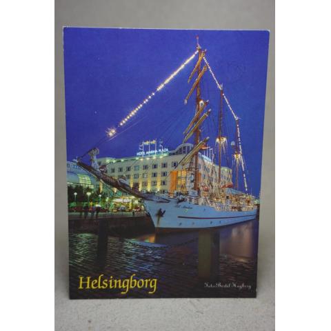 Segelfartyget Lili Marlene i hamnen Helsingborg skrivet gammalt vykort