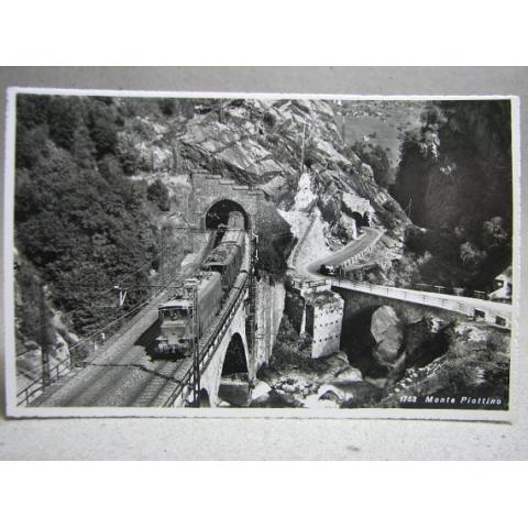 Tåg Monte Piettino Oskrivet gammalt vykort