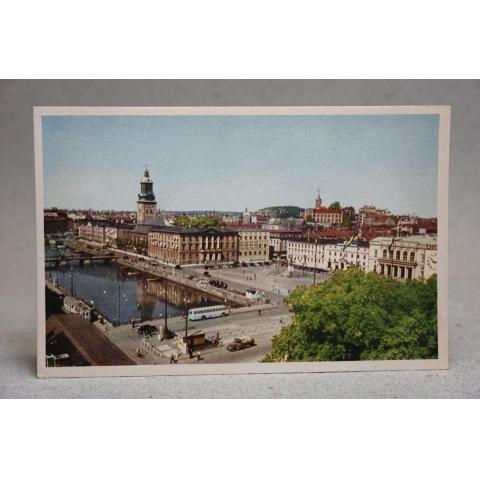 Göteborg vy över Gustaf Adolfs torg - Oskrivet gammalt vykort