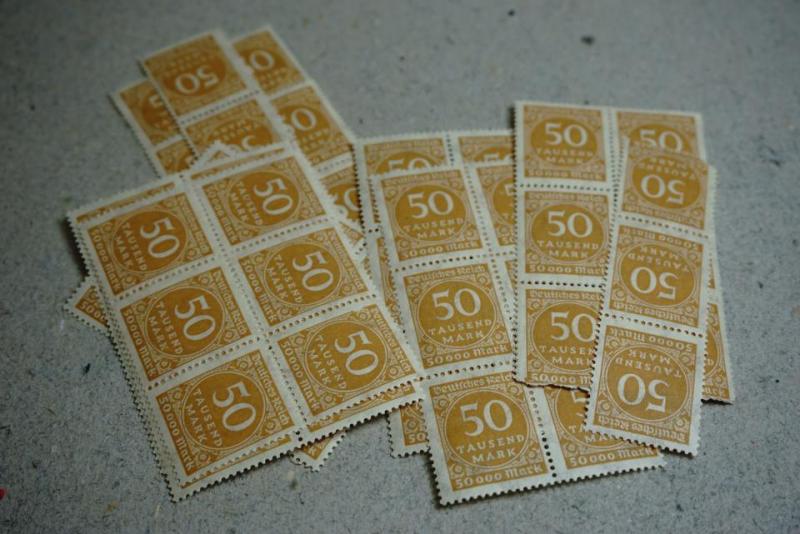 60 stycken Germany Deutsches Reich 50 tausend mark Stamps Weimar Republic 1921 till 1923
