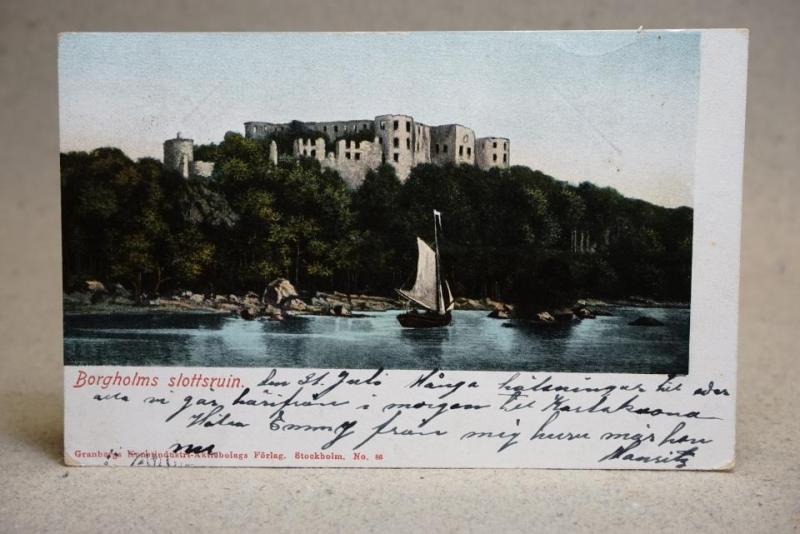 Borgholms 1904 slottsruin  Öland  - Antikt skrivet Brefkort 