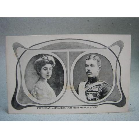 Prinsessan Margareta och Prins Gustav Adolf Antikt Oskrivet Brefkort