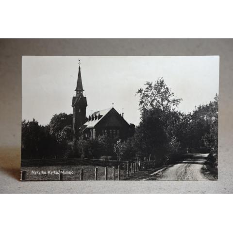 Mullsjö - vy Nykyrka kyrka 1926 - Gammalt skrivet Vykort