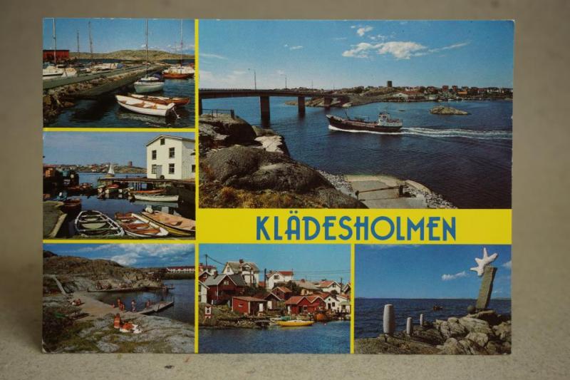 Vykort - Båtar samt vyer från Klädesholmen 1990