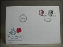 FDC Vinjett Olof Palme 11 april 1986 med fina stämplar