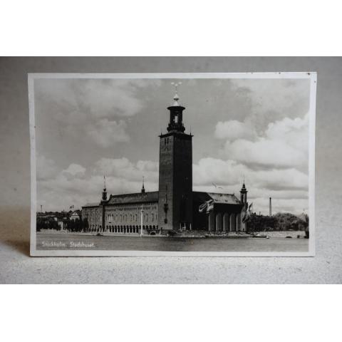 Stockholm Stadshus 1930-talet - Gammalt skrivet vykort 