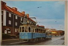 Spårvagn Göteborg vid vagnhallen Majorna Långedragsvagn 208 från 1928 Oskrivet äldre vykort