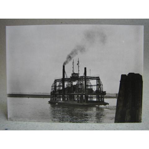 Köhlbrandfähre Gammal Färja 1930 Oskrivet gammalt vykort