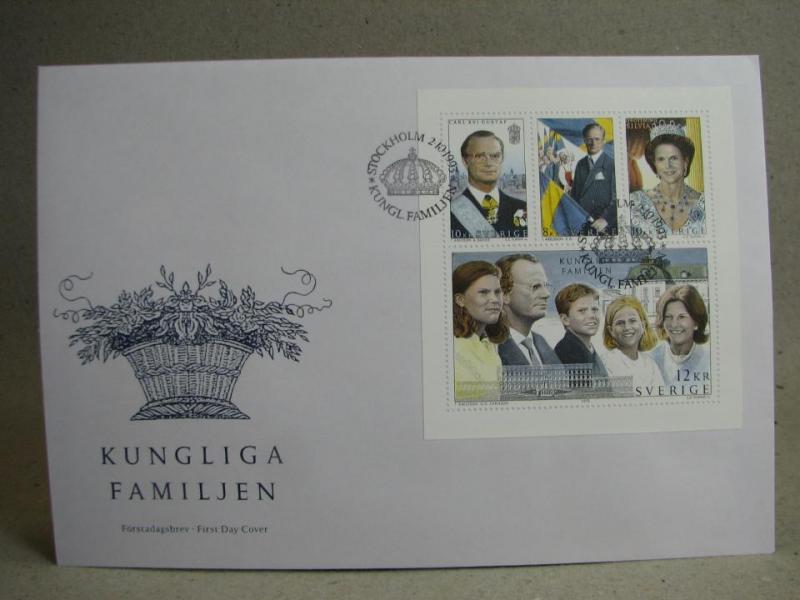 FDC Vinjett -   2/10 1993 Kungliga Familjen / Fin stämpel på 4 frimärken
