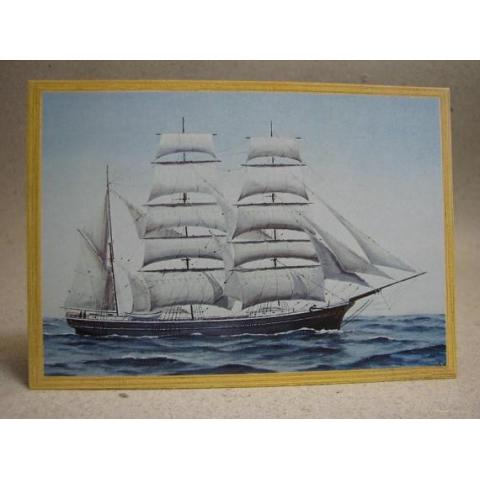 Fartyg Tremastat barkskepp Oskrivet gammalt vykort